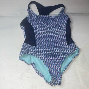 Athleta children one piece blue purple swimsuit size small